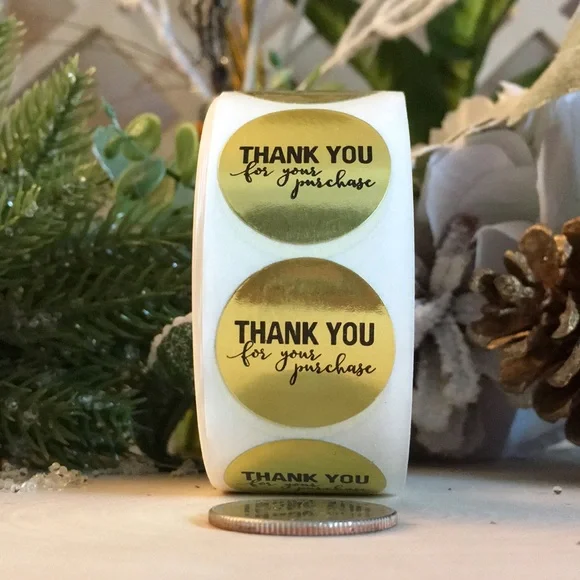 500 Gold Foil Stickers Thank You for your purchase PRICE IS FIRM - Picture 8 of 8